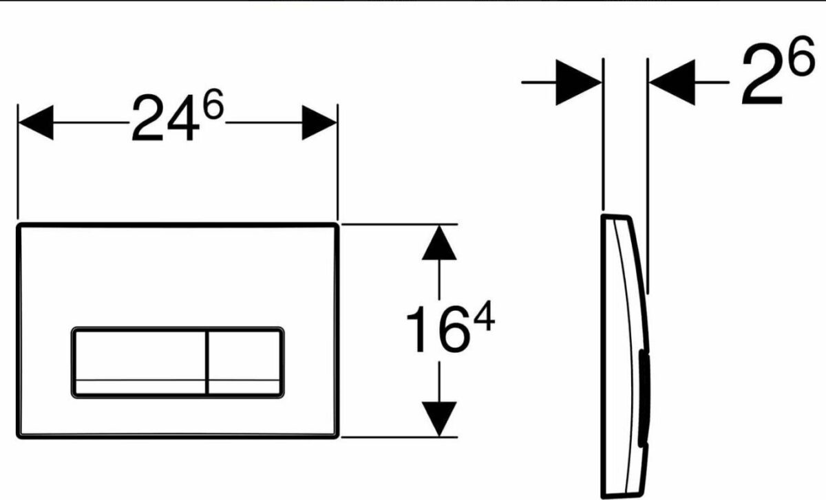 Geberit Delta 51 nyomólap, Fényes króm 115.105.21.1 - Image 2