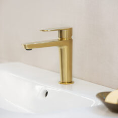 RamonSoler - 3604OC Alexia S2 mosdócsaptelep, M-es méret, Szálcsiszolt arany, Lefolyógarnitúra nélkül