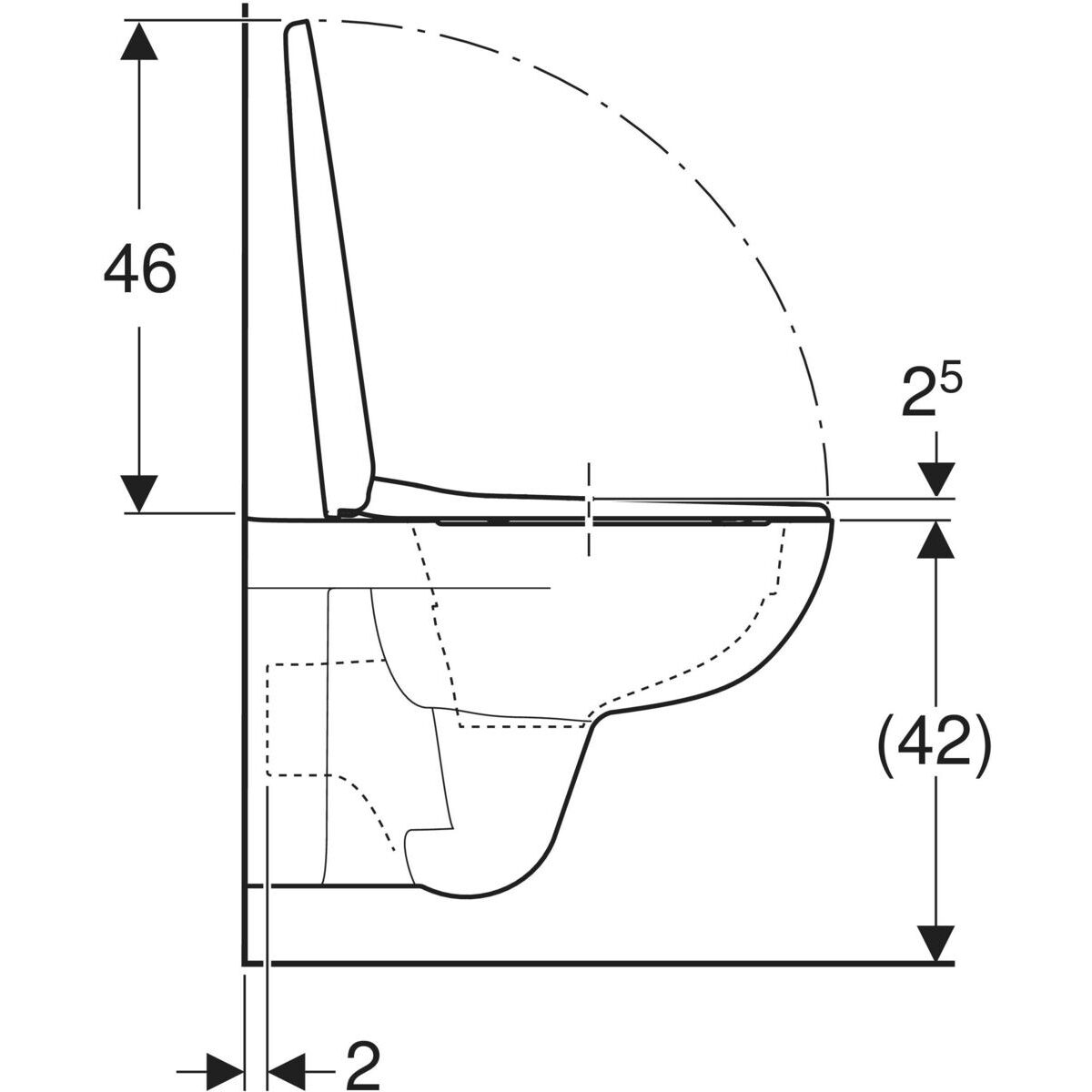 Geberit Selnova fali WC mélyöblítésű készlet, Rimfree, WC-ülőkével - Image 5