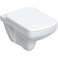 Geberit Selnova Square fali WC, szögletes, mélyöblítésű készlet, Rimfree, WC-ülőkével