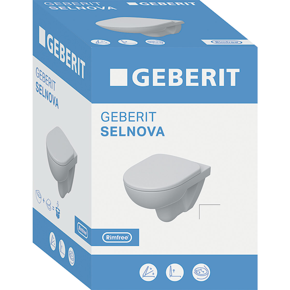 Geberit Selnova fali WC mélyöblítésű készlet, Rimfree, WC-ülőkével - Image 2