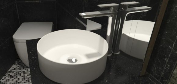 Rose matt fehér pultra építhető porcelán mosdó