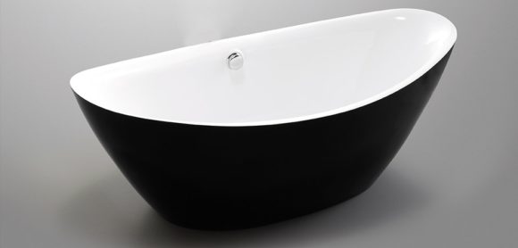 Arezzo Matt Black szabadon álló kád matt fekete külsővel