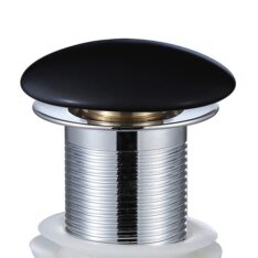 Klikk-klakk leeresztő, matt fekete gombbal