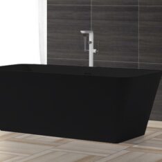 Carib Matt Black öntöttmárvány szabadon álló kád