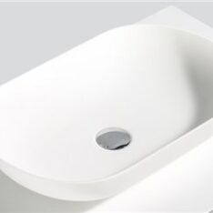 Miletos matt fehér pultra építhető porcelán mosdó