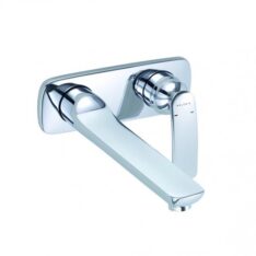 Kludi Balance falsík alatti, kétlyukas, fali, egykaros mosdócsap króm