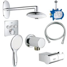 Grohtherm SmartControl falsík mögötti, termosztátos zuhanyrendszer szett