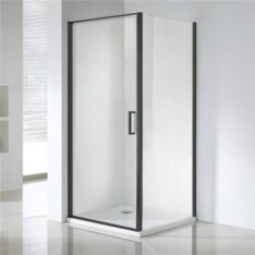 Quadrum Black 1 nyílóajtós szögletes zuhanykabin, Easy Cleannel